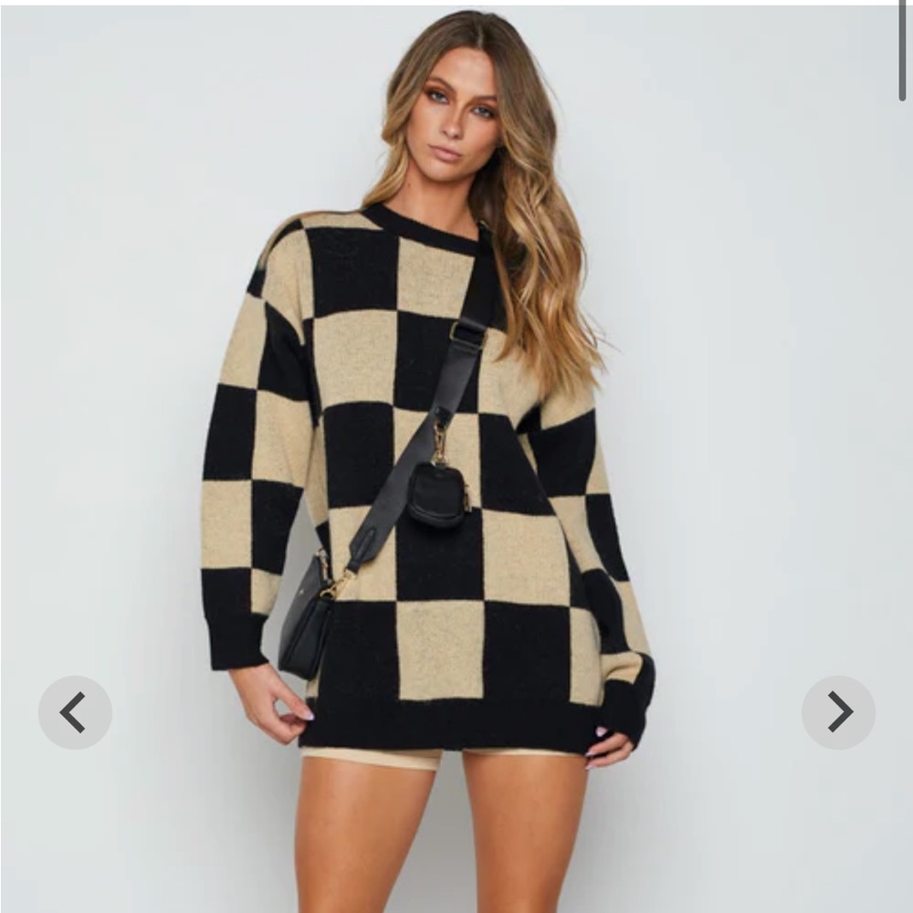 Beginning Boutique Sabrina Tan Check Sweater